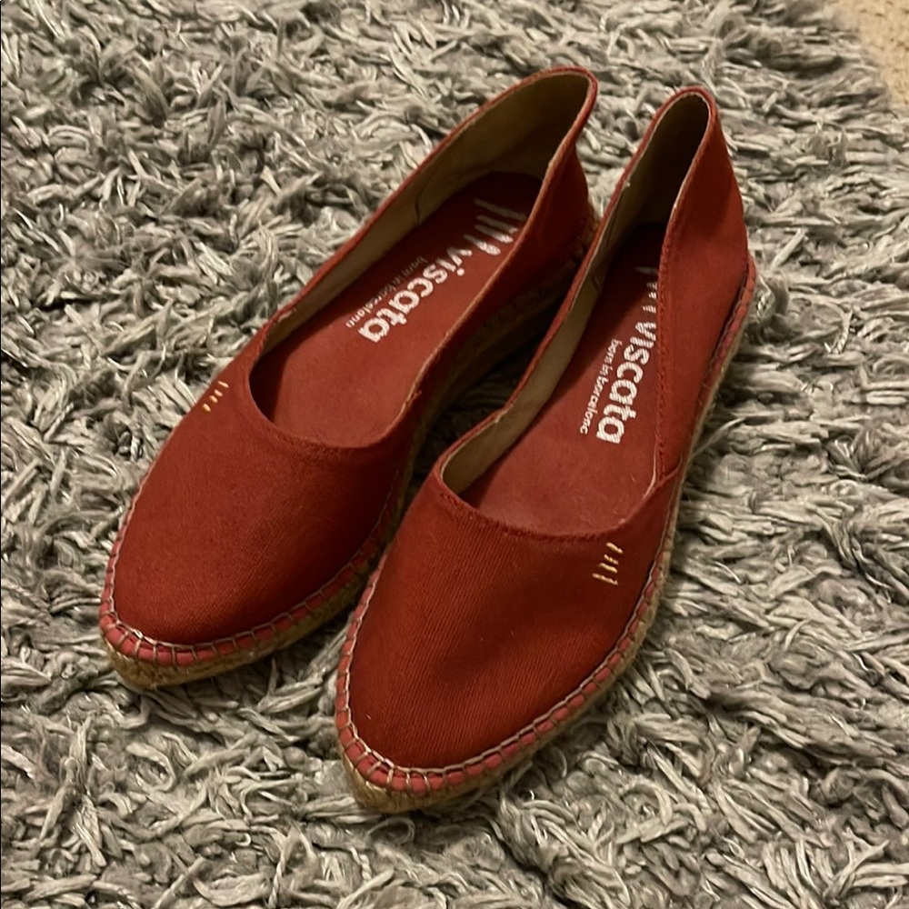 VISCATA Barcelona red canvas espadrilles size 35